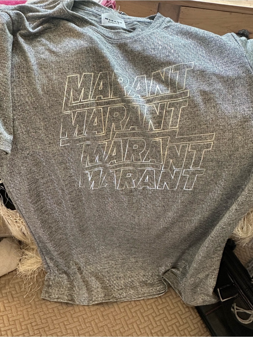 Isabel Marant Short Sleeve Logo Tee in silver